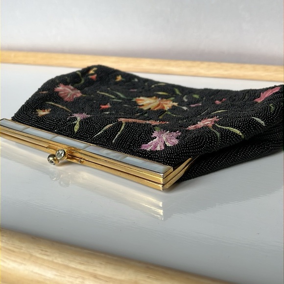 Vintage Bags By Josef Beaded Embroidered Clutch Bag Hand Beaded In France - Picture 9 of 13